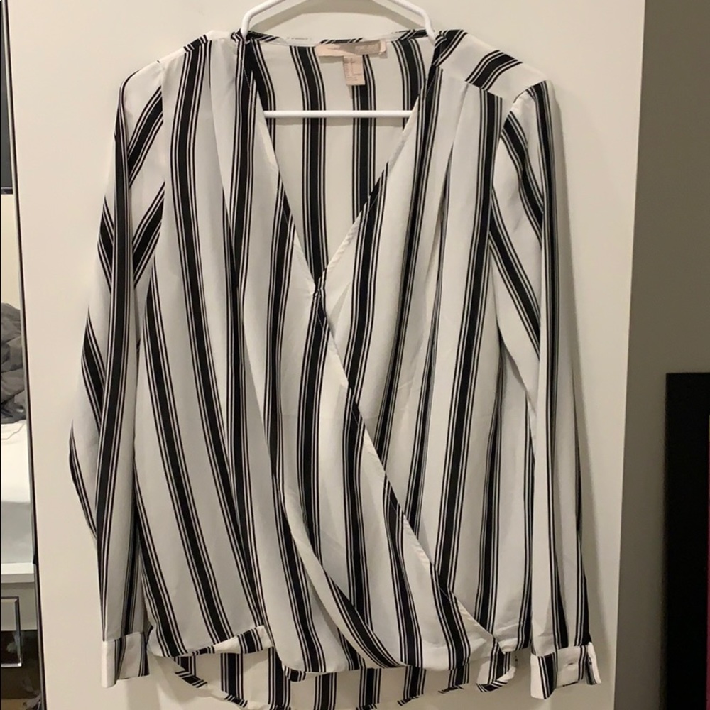 Black and white crossbody top